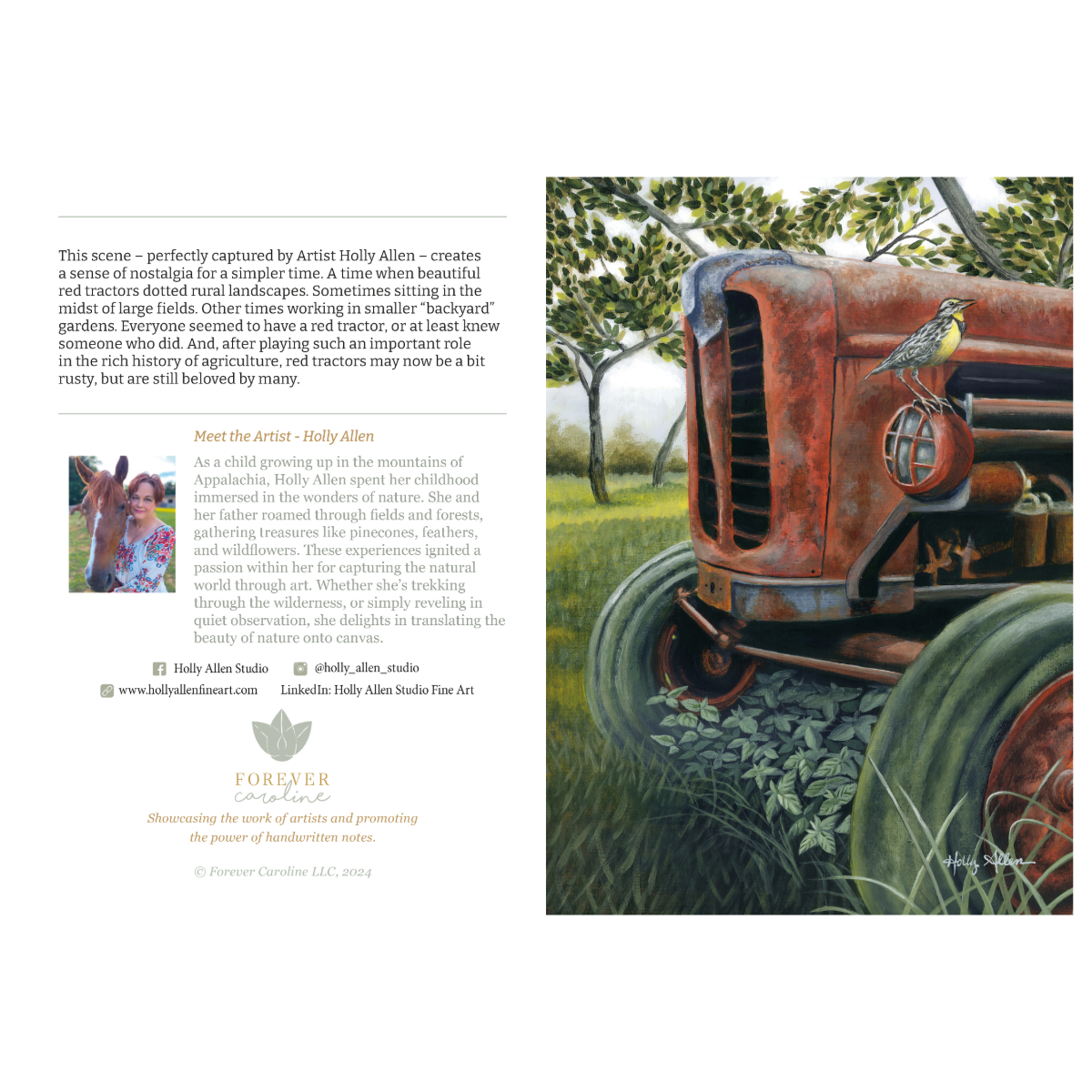 Vintage Red Tractor All-Occasion Blank Notecard with Envelope