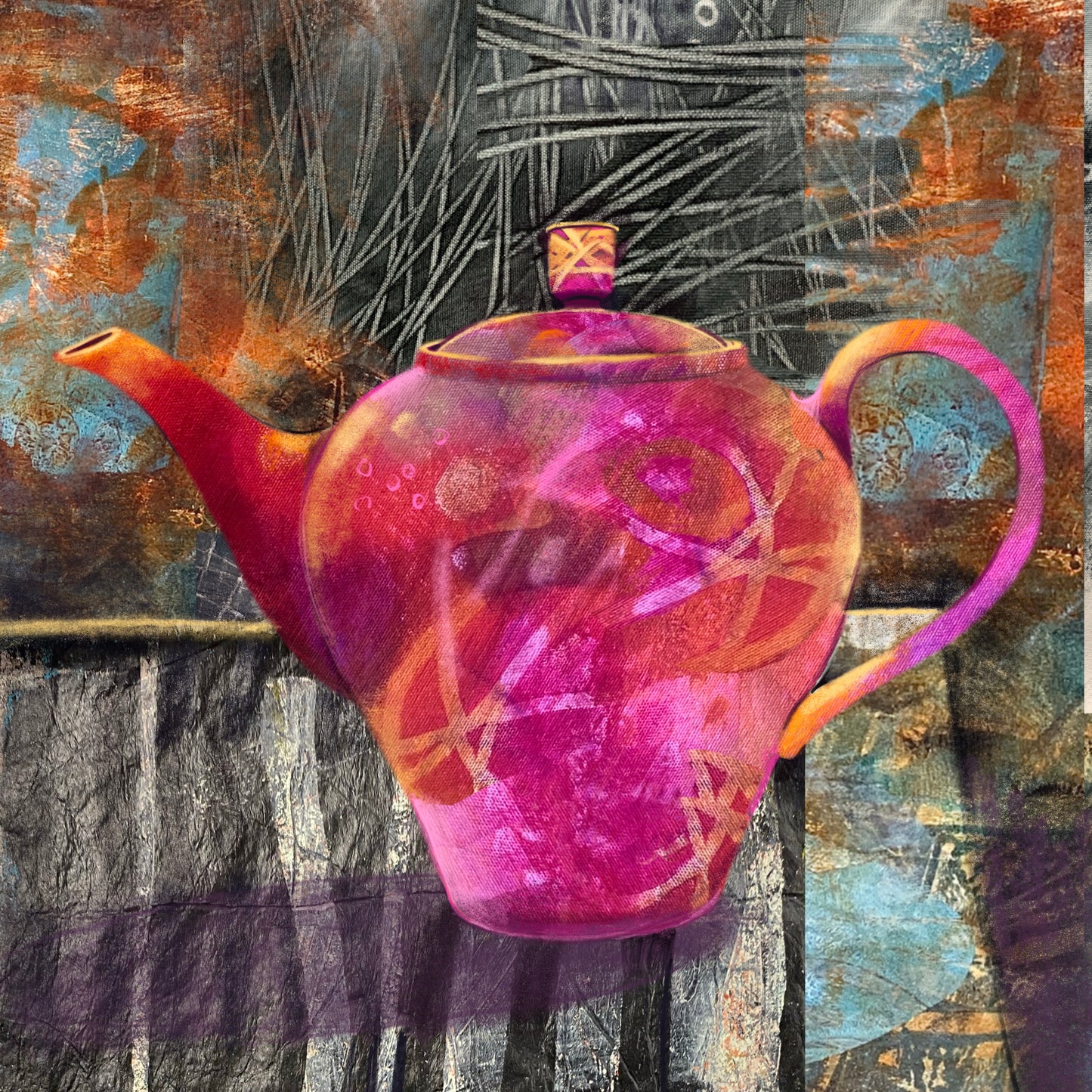 Colorful Teapot Collection All-Occasion Notecard Set | 4 Card Set