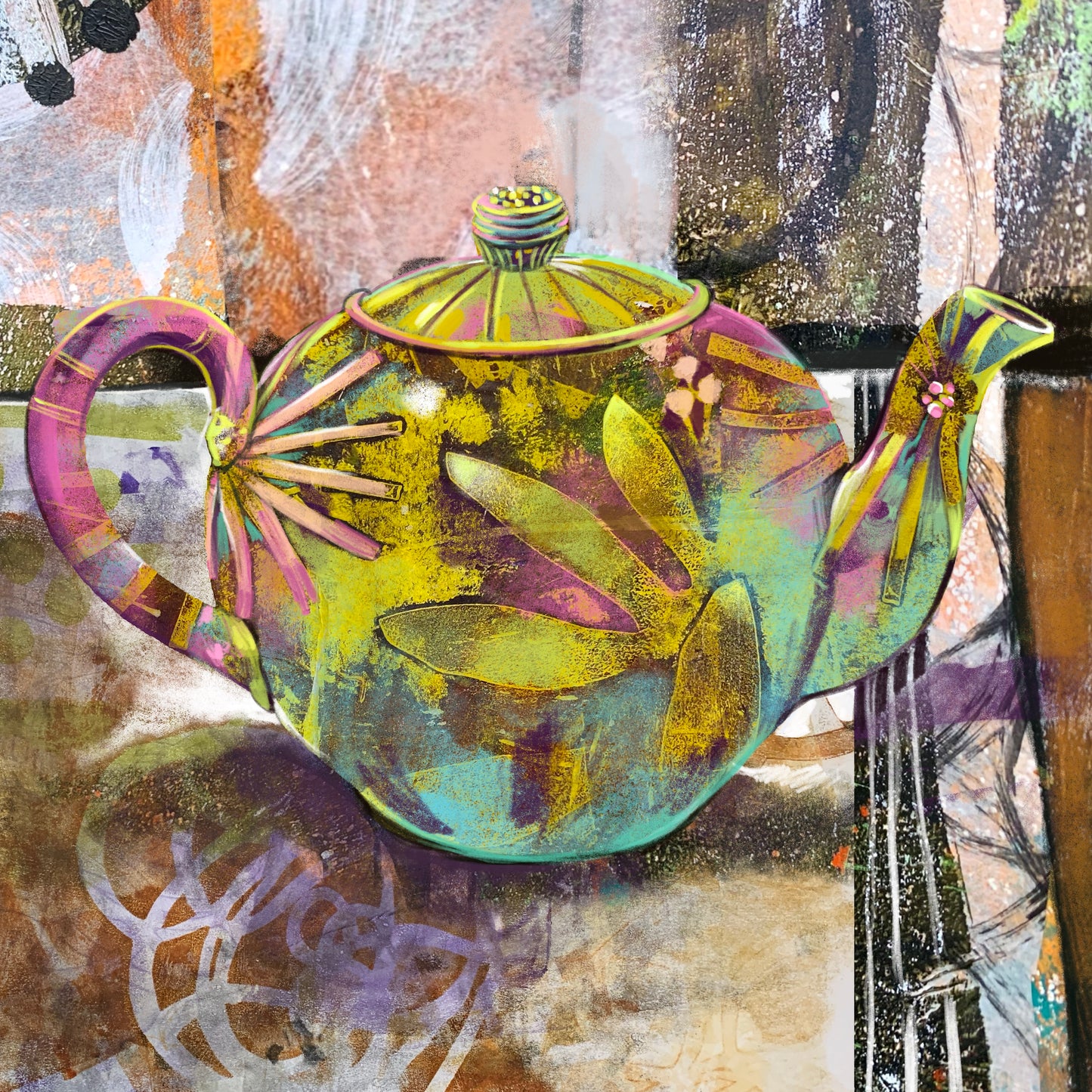 Colorful Teapot Collection All-Occasion Notecard Set | 4 Card Set