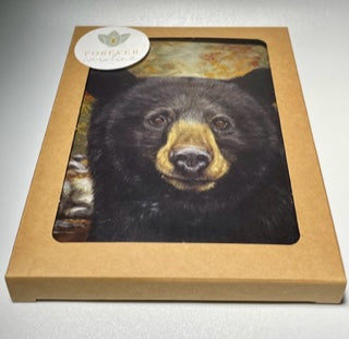 Black Bear Blank Single Notecard OR 4 Card Set