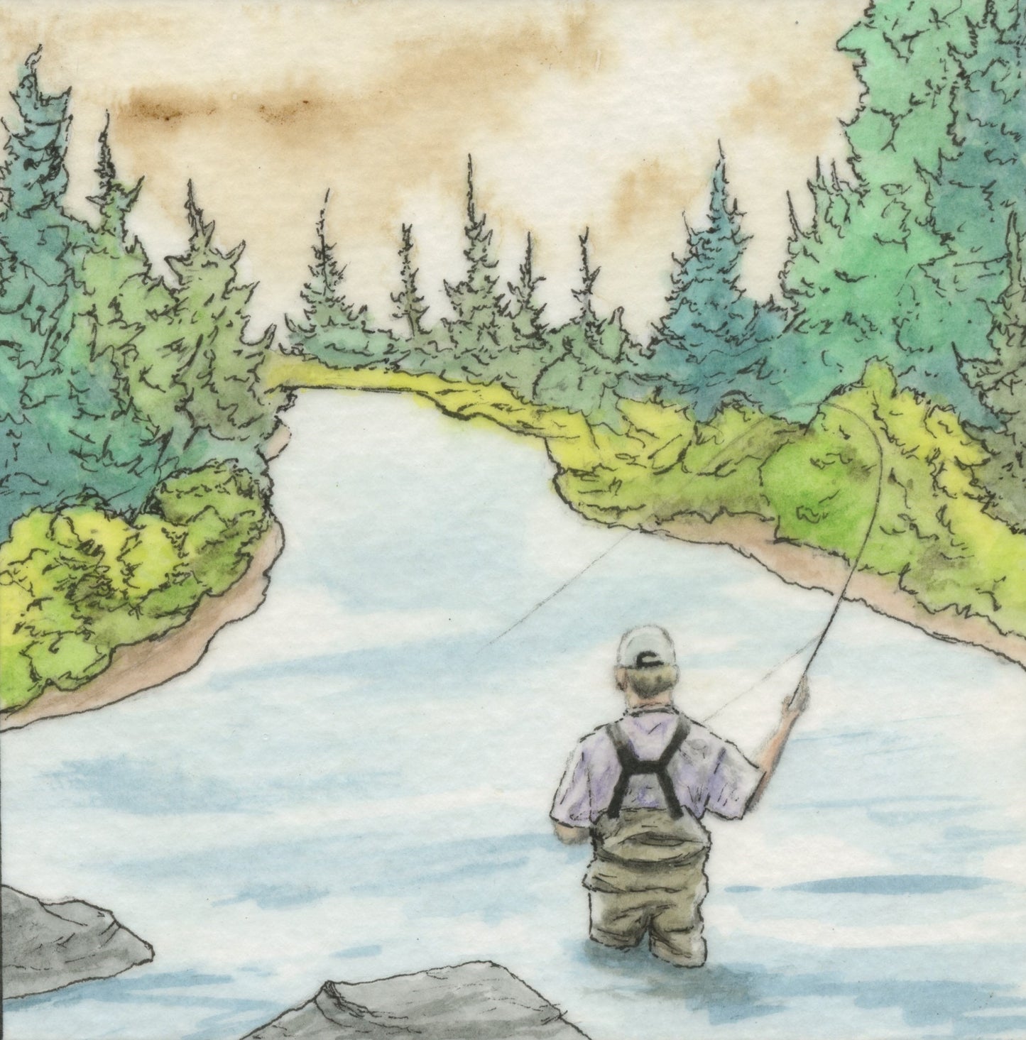 Fly Fishing All-Occasion Blank Notecard Set | 4 Card Set
