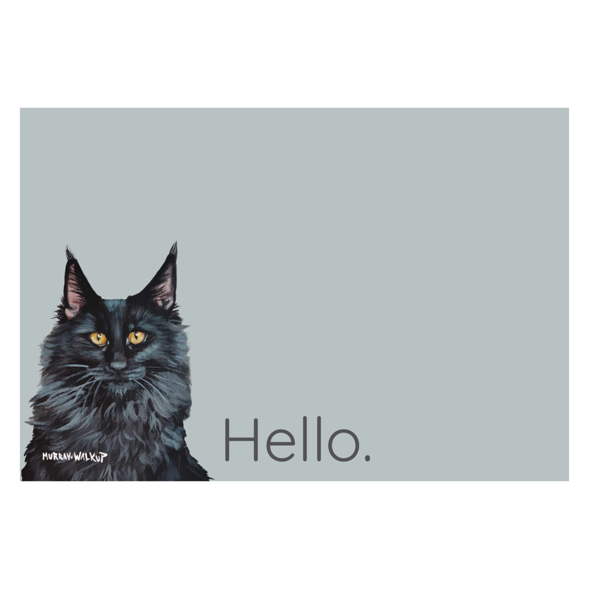 Flat Note Cards with Black Cat Artwork | Set of 8 Cards & Envelopes