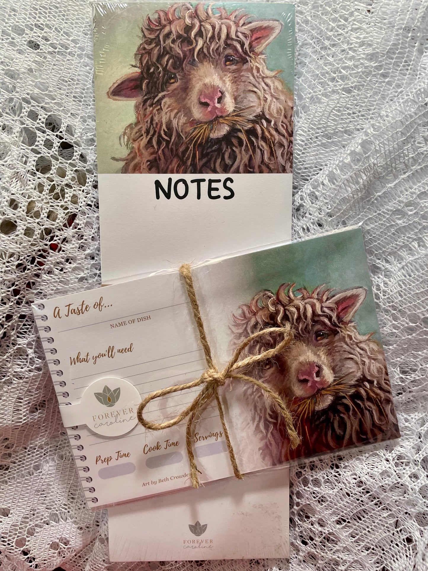 Recipe Cards Gift Set w/ Fluffy Sheep Artwork | 8 Cards