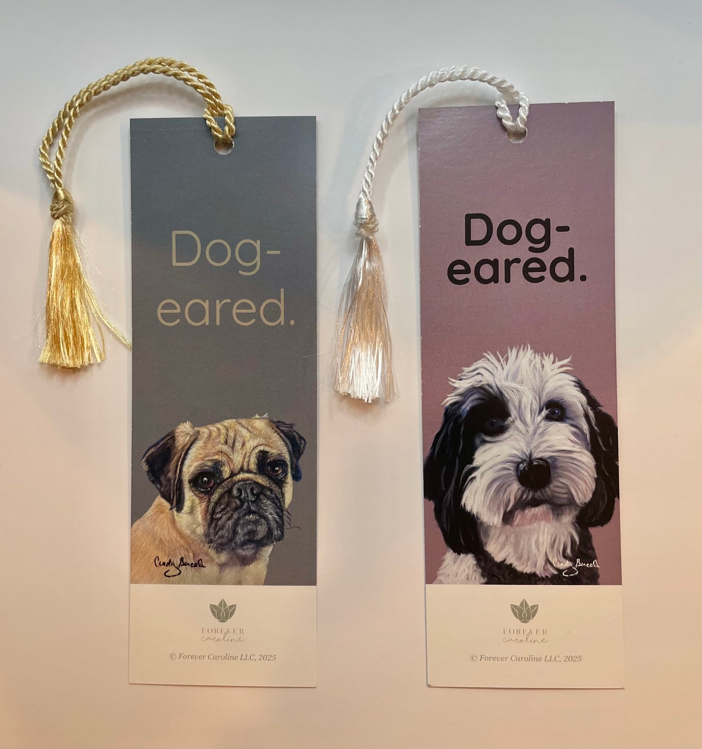 Bookmark w/ Pug or Doodle Dog Artwork & "Dog-Eared" Message