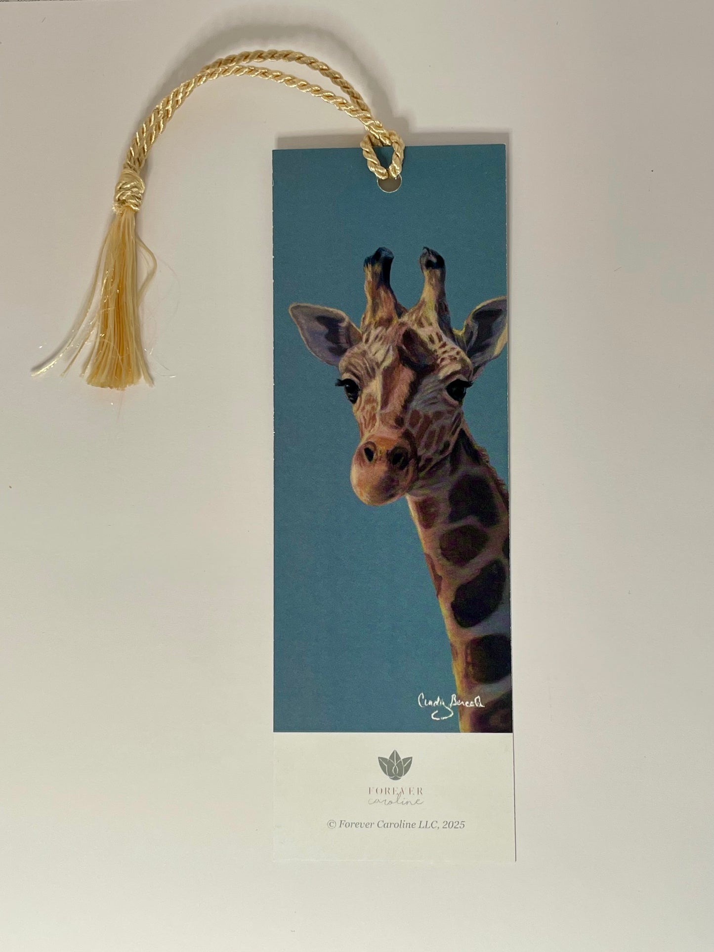 Bookmark w/ Whimsical Giraffe Artwork | Double-Sided w/ Tassel