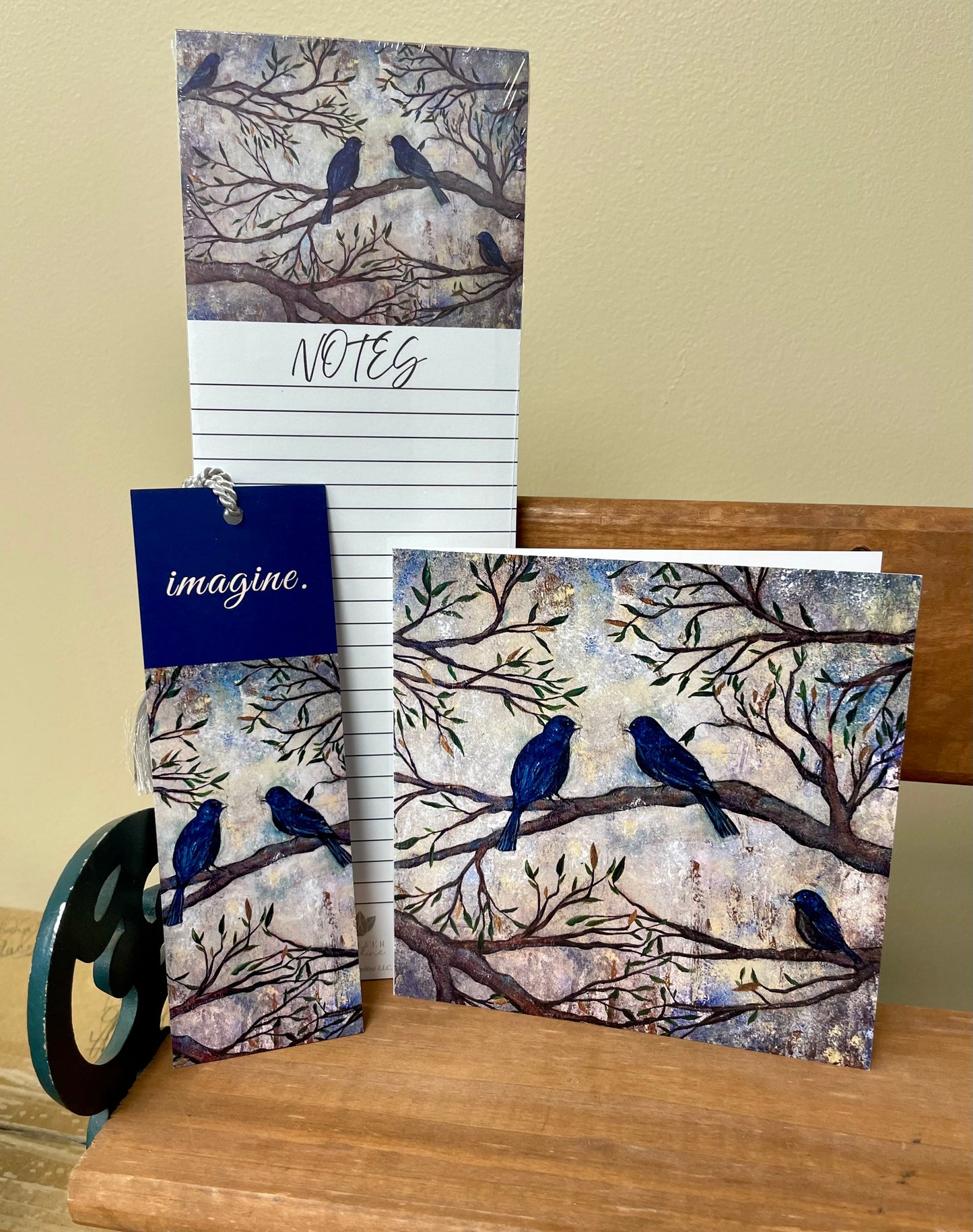 Birds & Branches All-Occasion Blank Notecard OR 4-Card Set