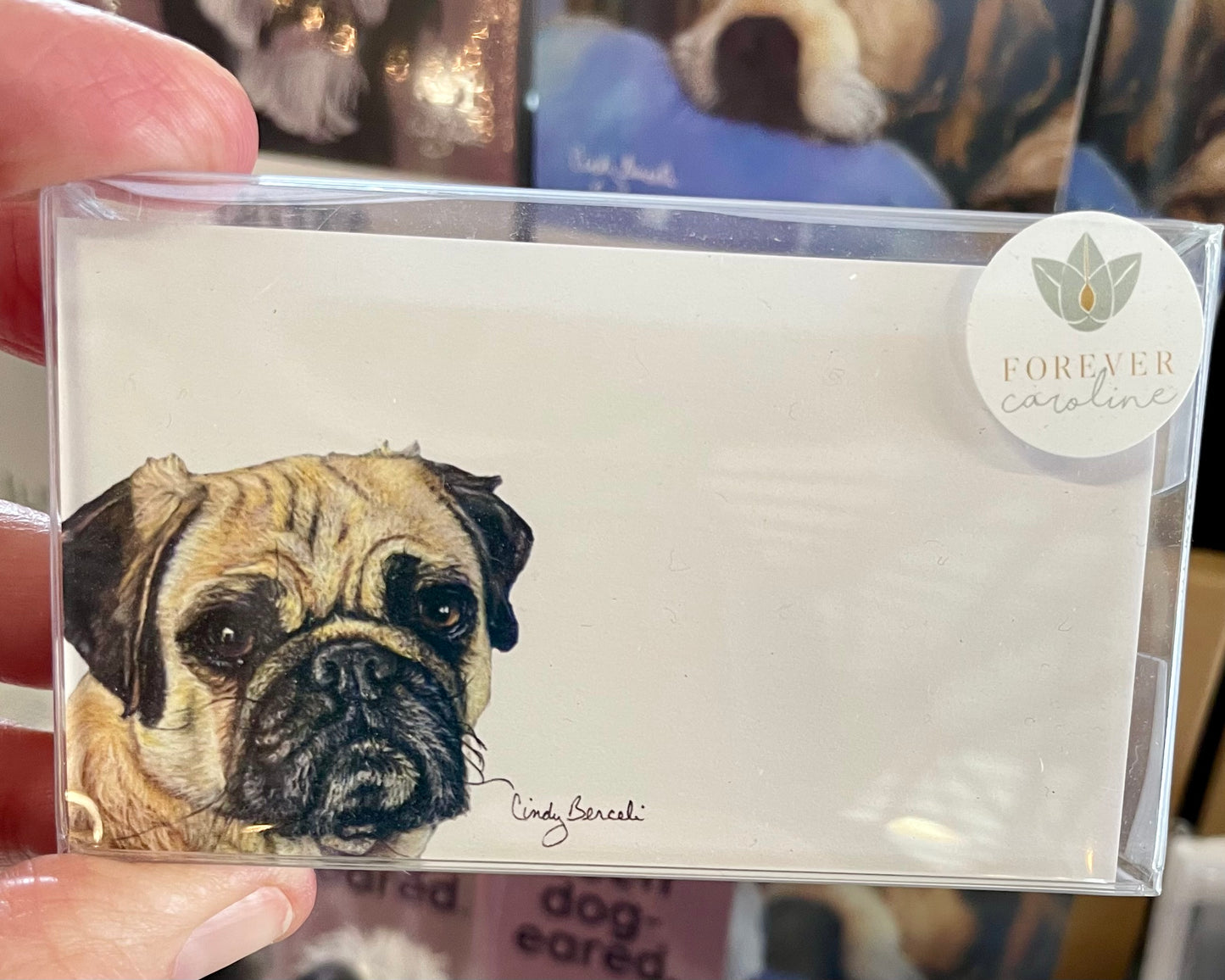 Pug Dog "Love Notes" Pack of 60 Tiny Cards