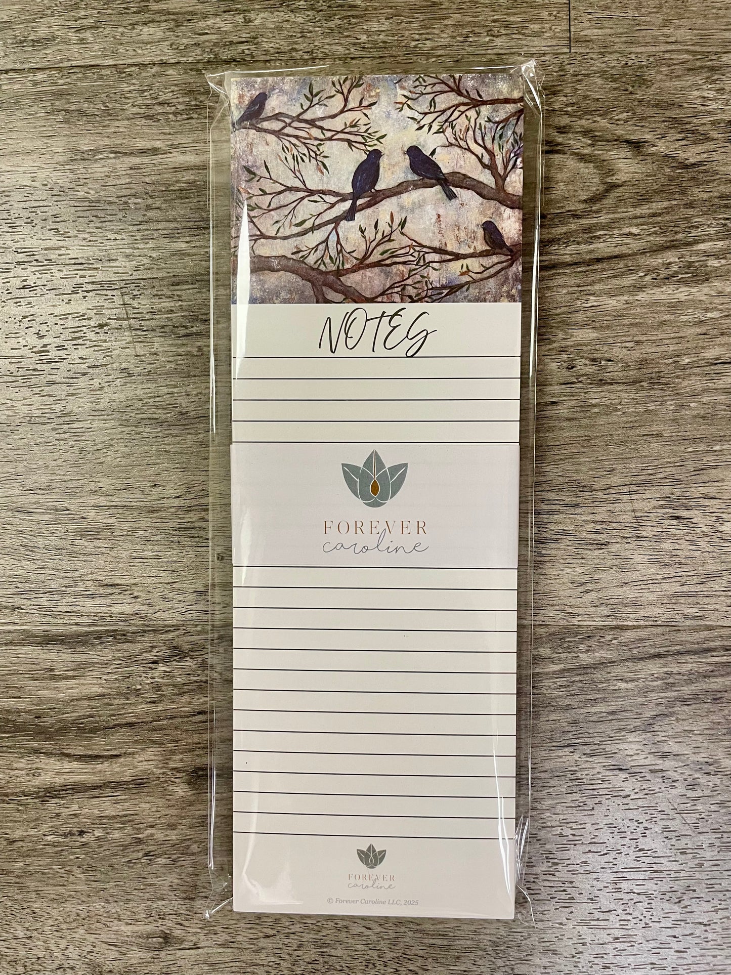 Magnetic Notepad w/ Birds & Branches Artwork | Pretty Bird Memo Pad