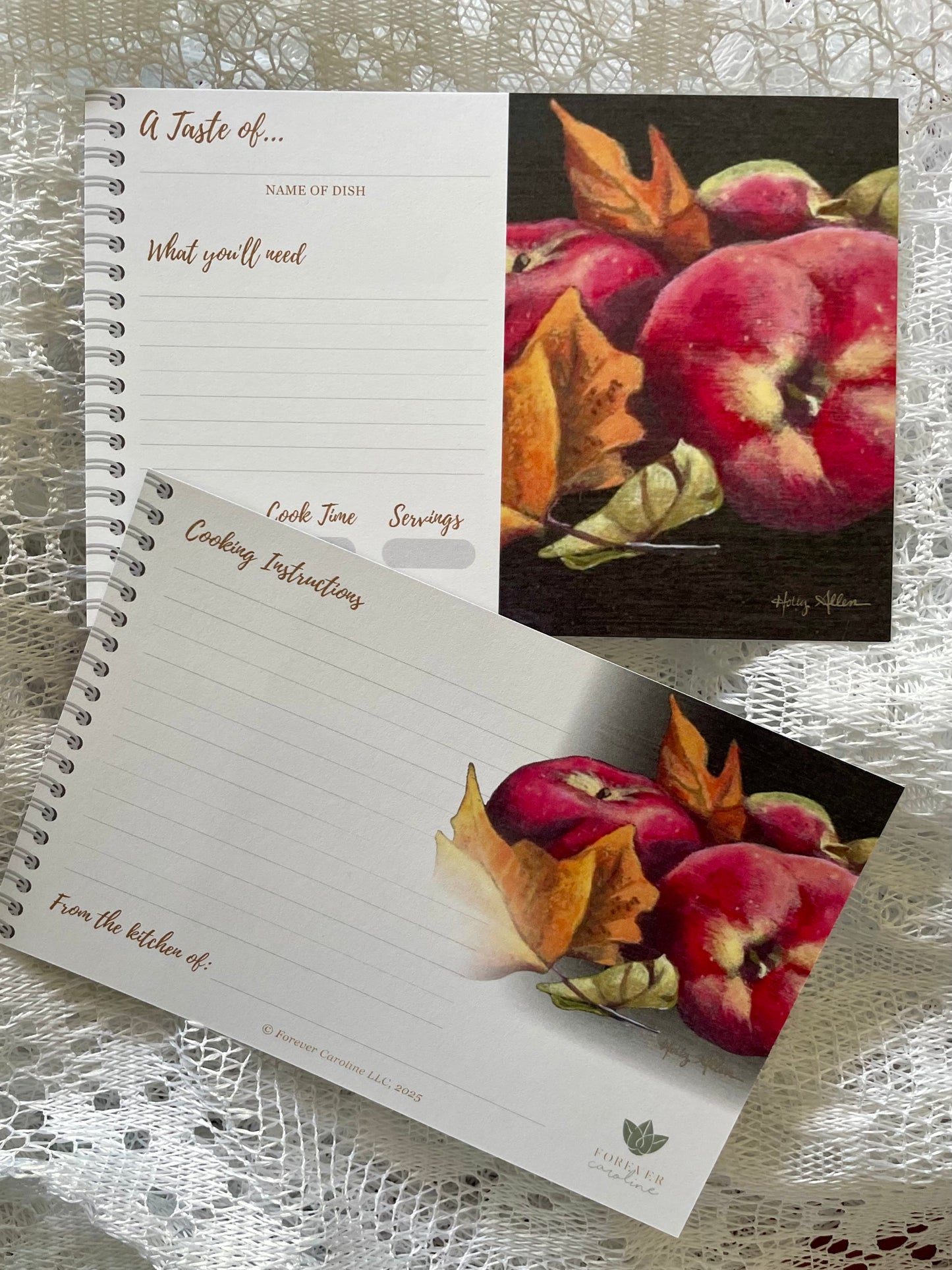 Recipe Cards Gift Set w/ Fall Apple Recipe Card Gift Set | 8 Cards