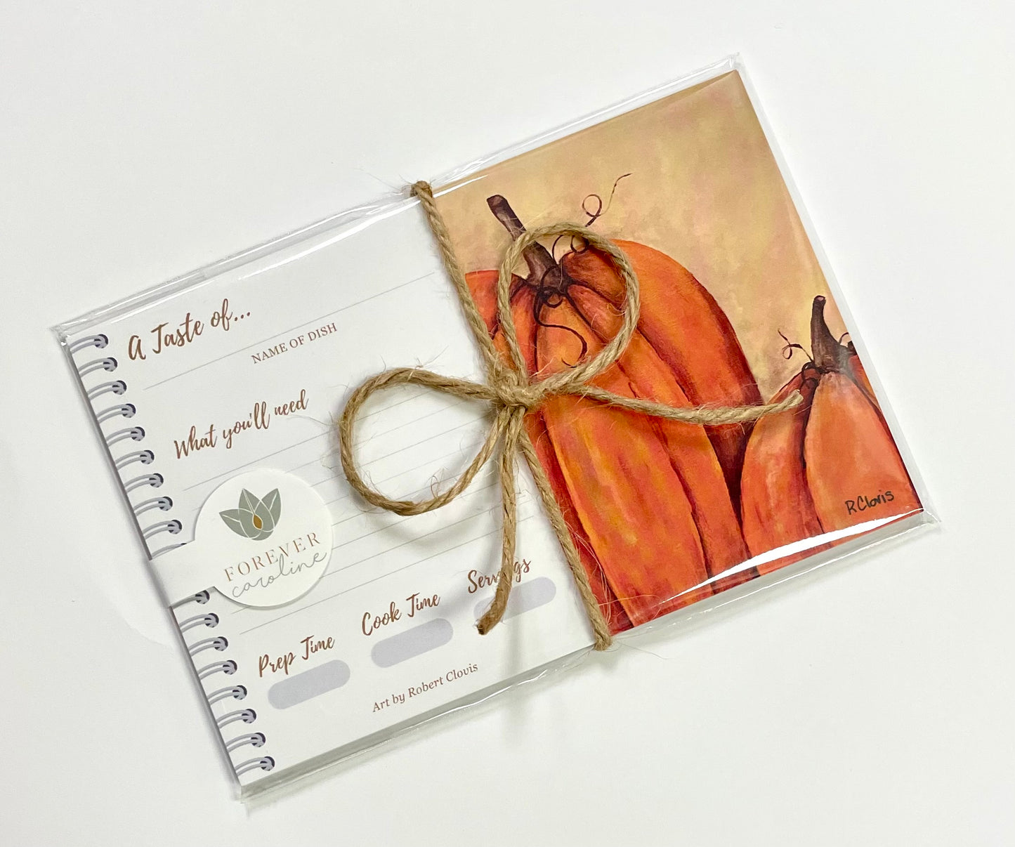 Recipe Cards Gift Set w/ Fall Pumpkin Artwork | 8 Cards