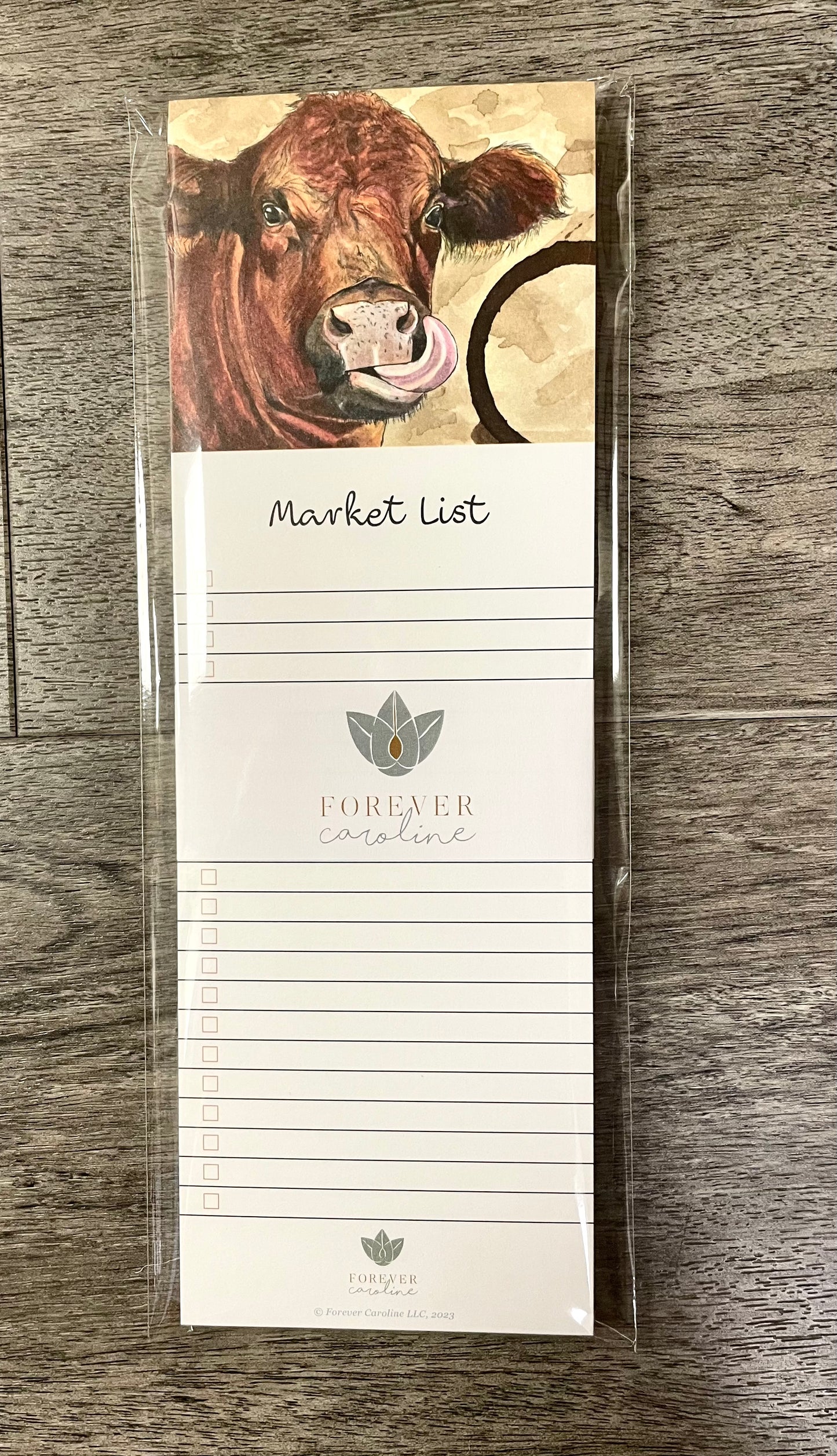 Whimsical Cow Magnetic Market List