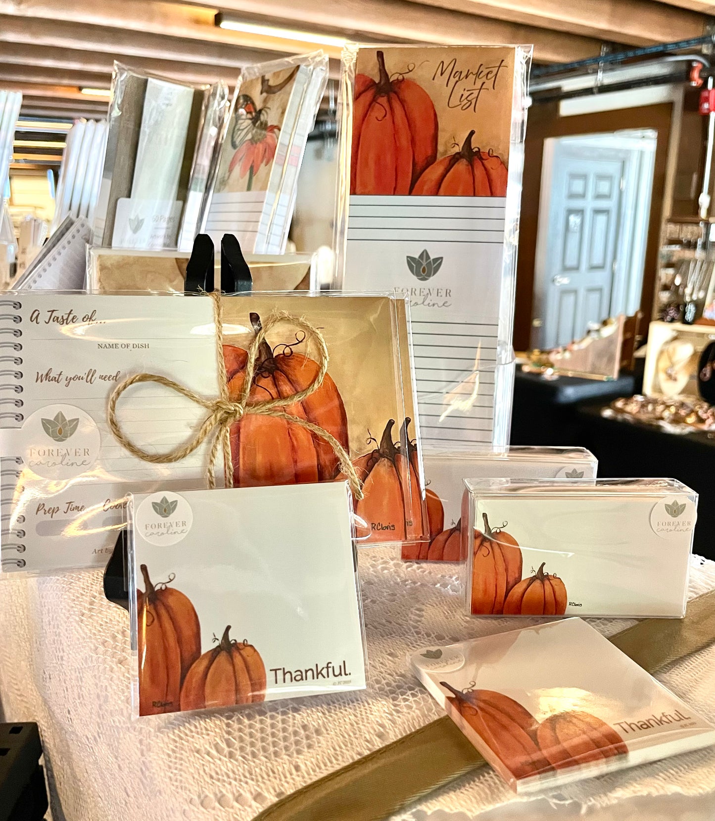 Sticky Notes w/ Harvest Pumpkin Painting and "Thankful"| 50 Sheets | SEASONAL CLEARANCE