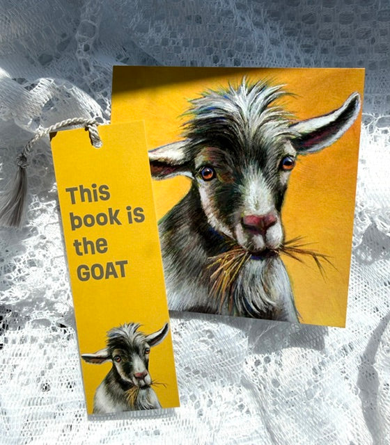 Bookmark w/ Whimsical Goat & Punny Messages | Two-Sided with Tassel