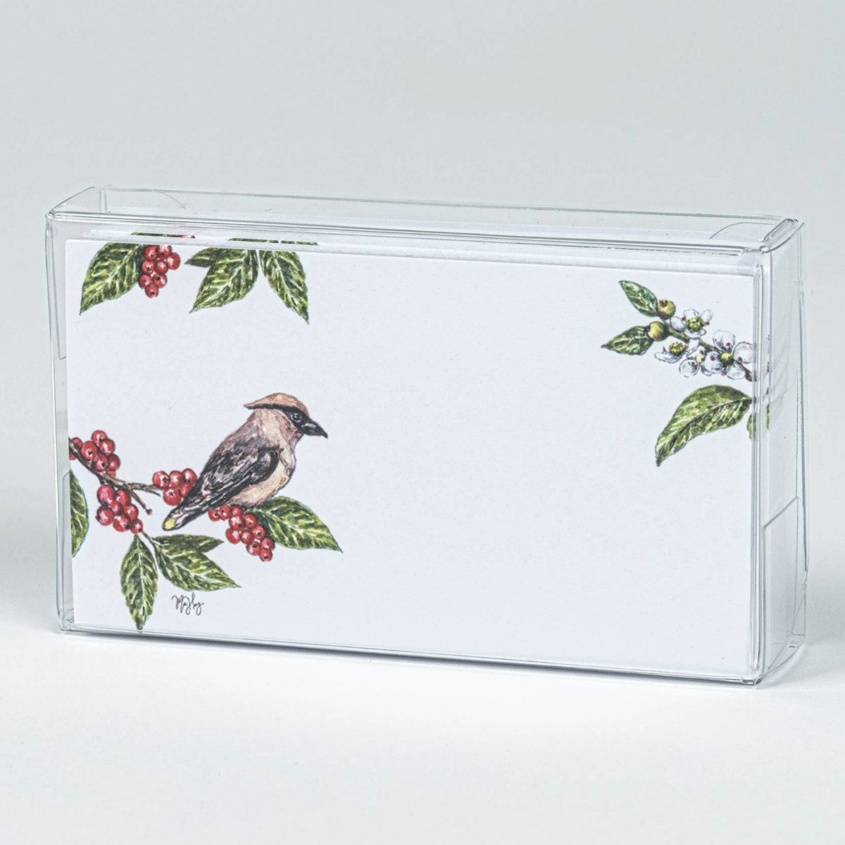 Cedar Waxwing Bird "Love Notes" Pack of 60 Tiny Cards