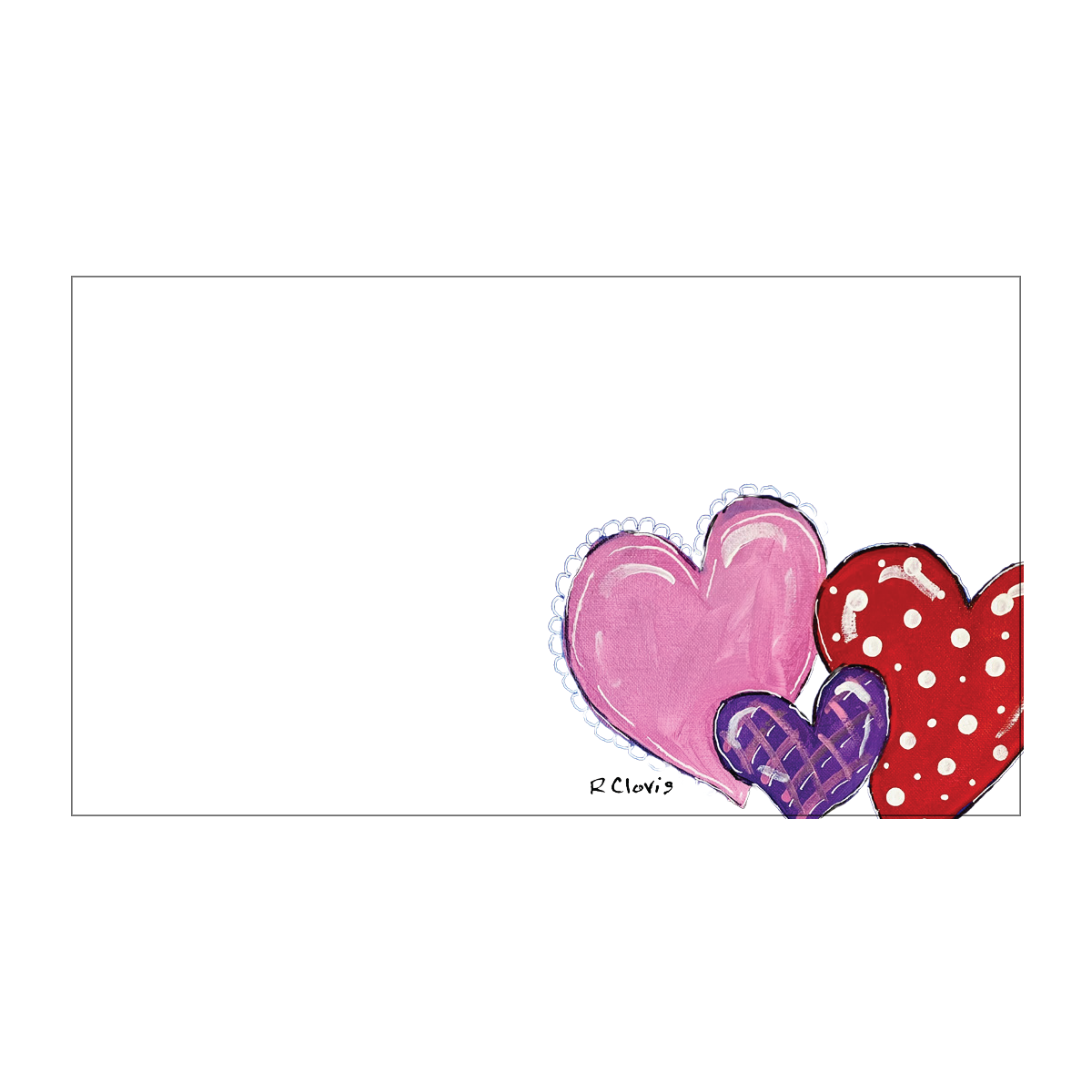 Colorful Hearts "Love Notes" Pack of 60 Tiny Cards