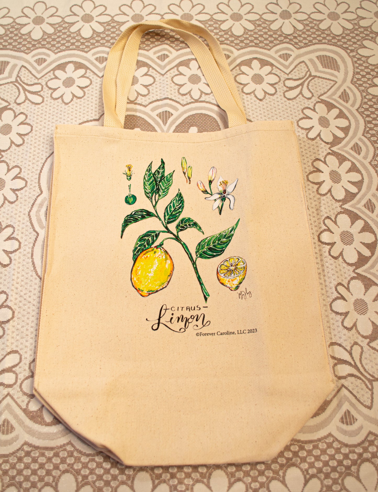 Citrus Lemon Reusable Market Bag