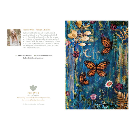 Butterfly and Floral All-Occasion Blank Card with Envelope