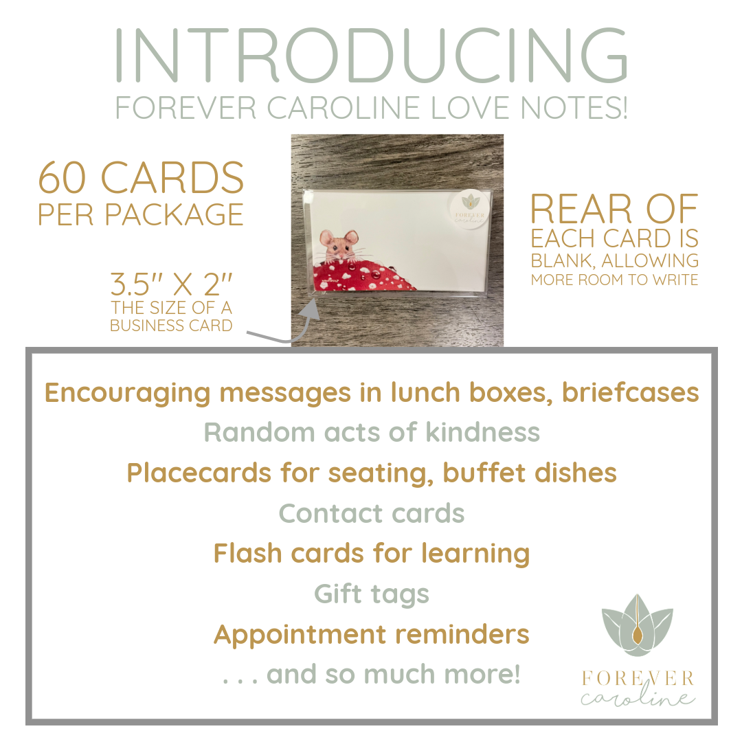 Mallard Ducks "Love Notes" Pack of 60 Tiny Cards