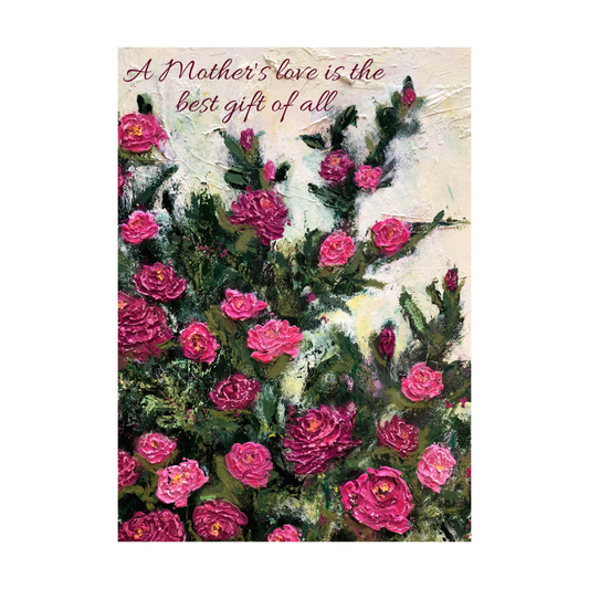 Birthday Card for Mom with Delicate Floral Design and "A Mother's Love Is the Best Gift of All" Message
