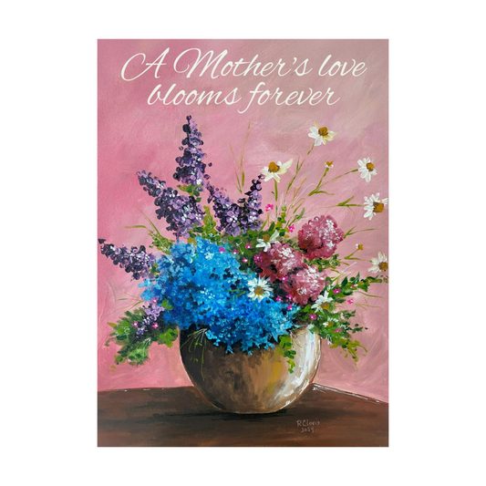 Blissful Blooms Birthday Card for Mom with 'A Mother's Love Blooms Forever' Message
