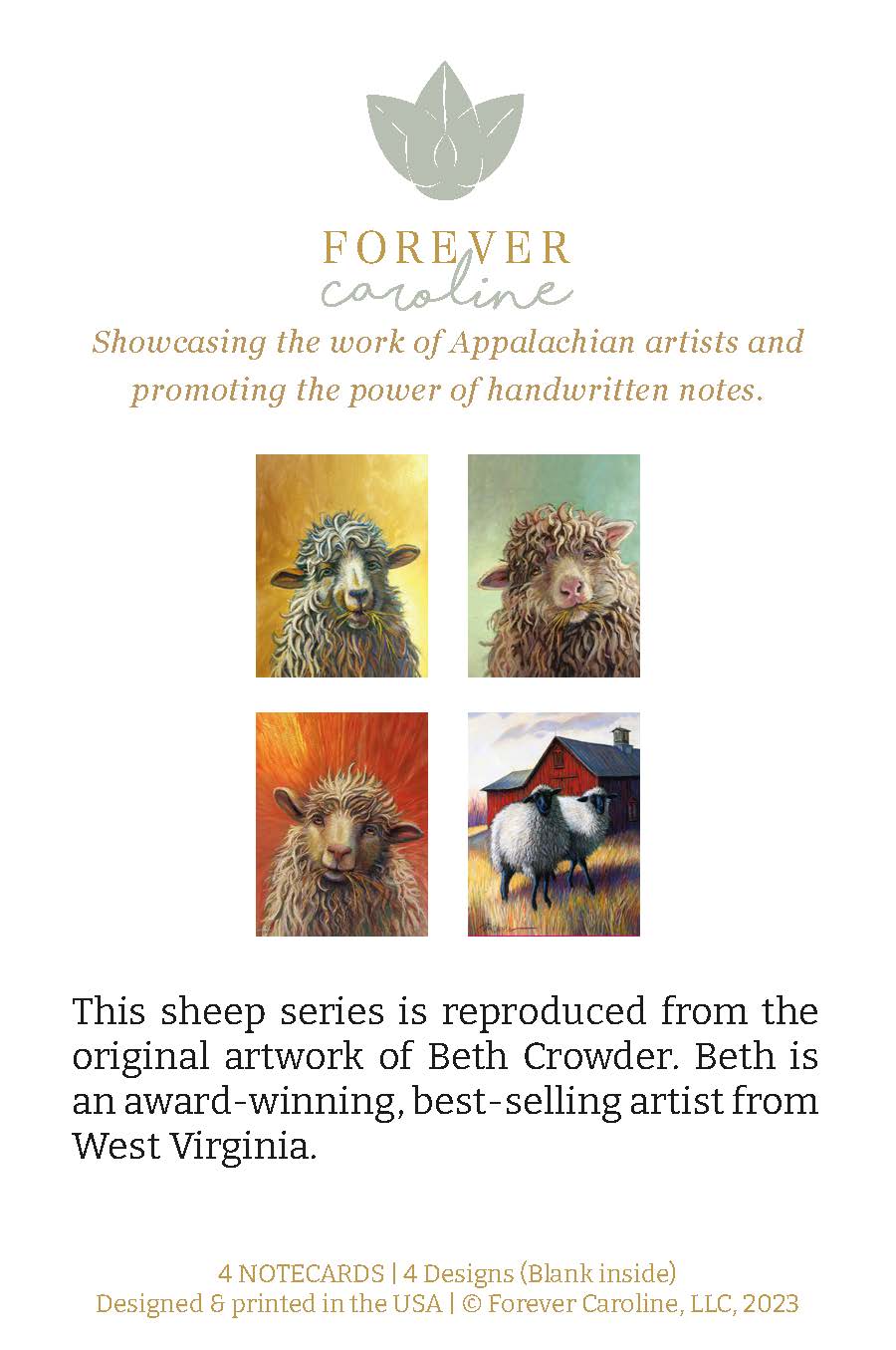 Sheep Variety All-Occasion Blank Boxed Notecard Set | 4 Card Set