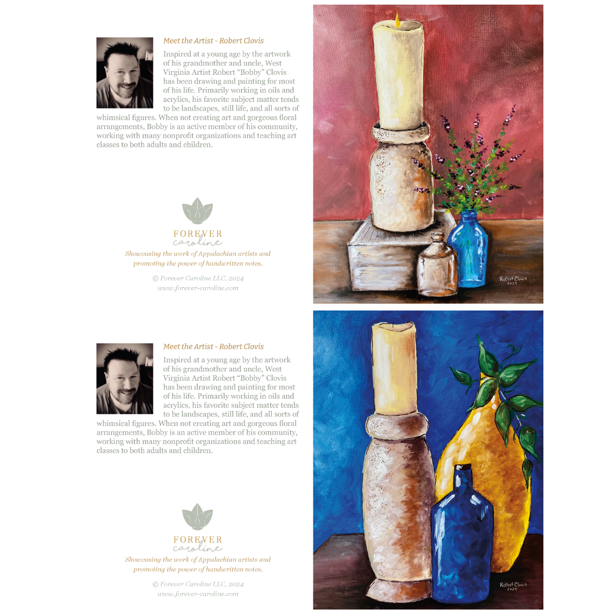 Candle and Vase Blank Boxed Notecard Set | 4 Card Set