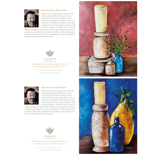 Candlelight and Vase Boxed Notecard Set | 4-Card Elegant Stationery Set