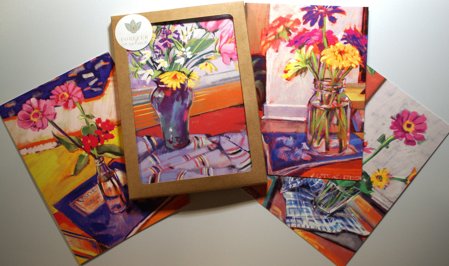 Flower Vases All-Occasion Boxed Notecard Set | 4 Card Set