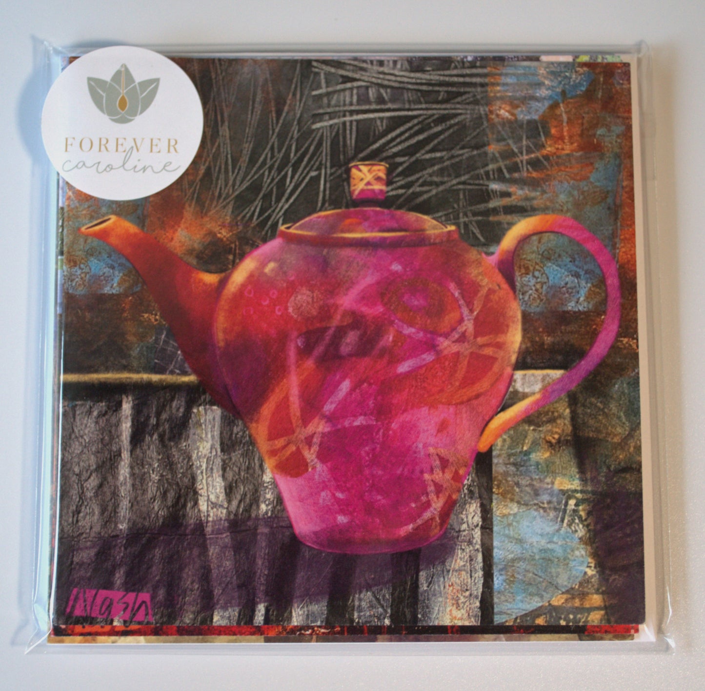 Colorful Teapot Collection All-Occasion Notecard Set | 4 Card Set