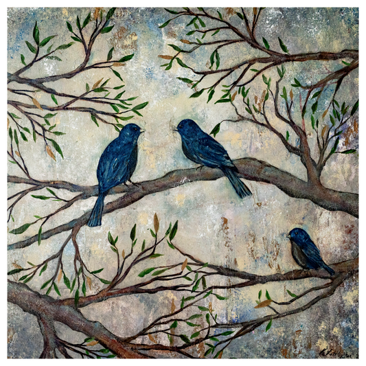 Birds & Branches All-Occasion Blank Notecard OR 4-Card Set