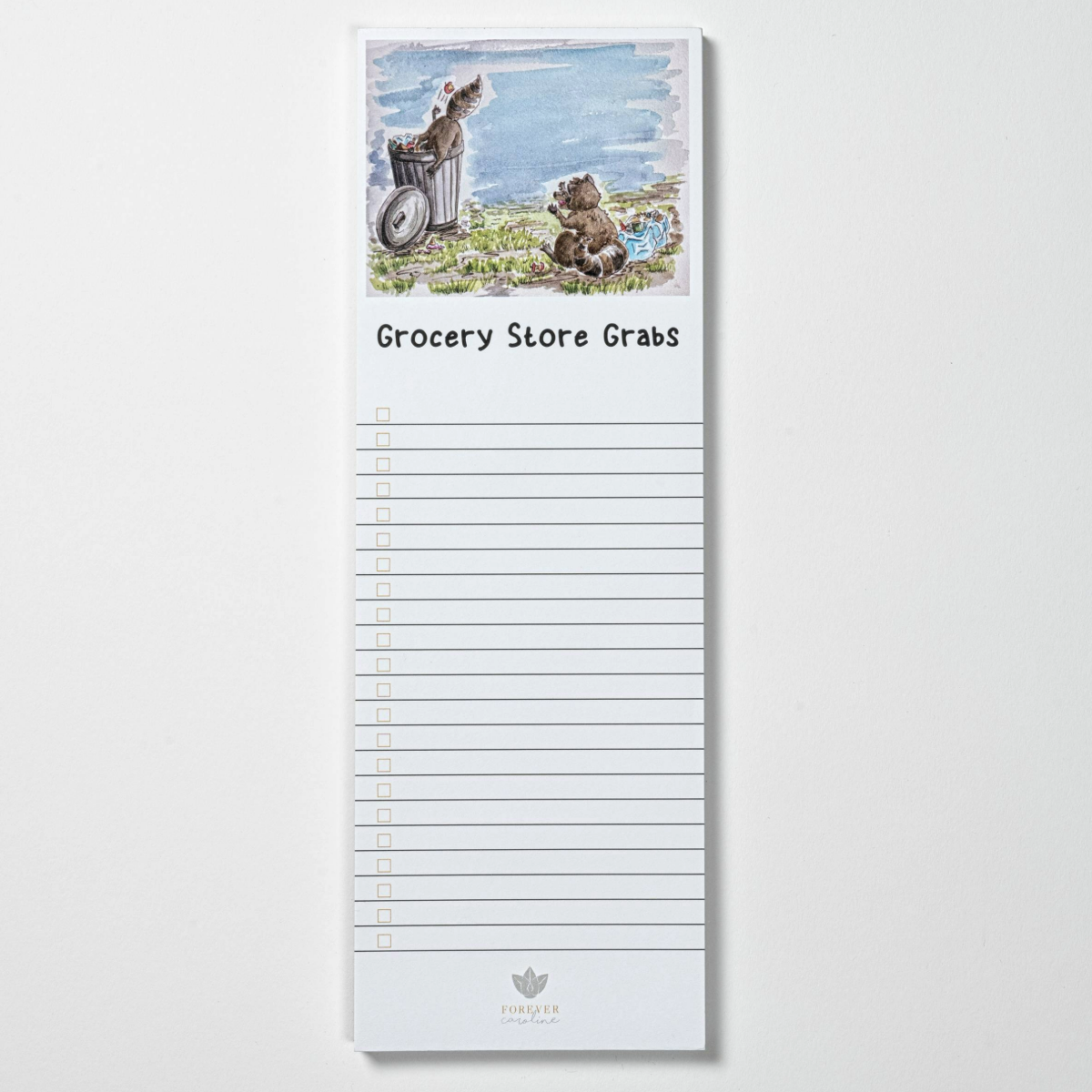 Raccoon Dumpster Diver "Grocery Grabs" Market List