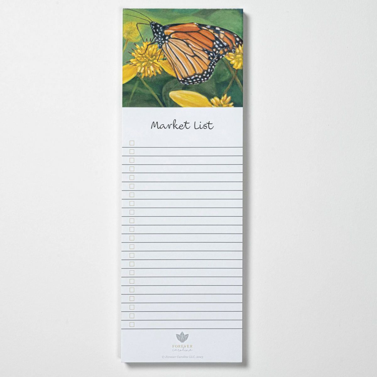 Monarch Butterfly Magnetic Market List | Pretty Fridge Notepad