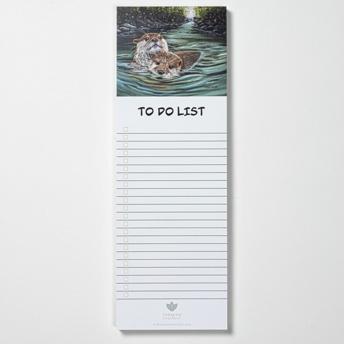 River Otters Magnetic Notepad | Cute Otter Art Tablet