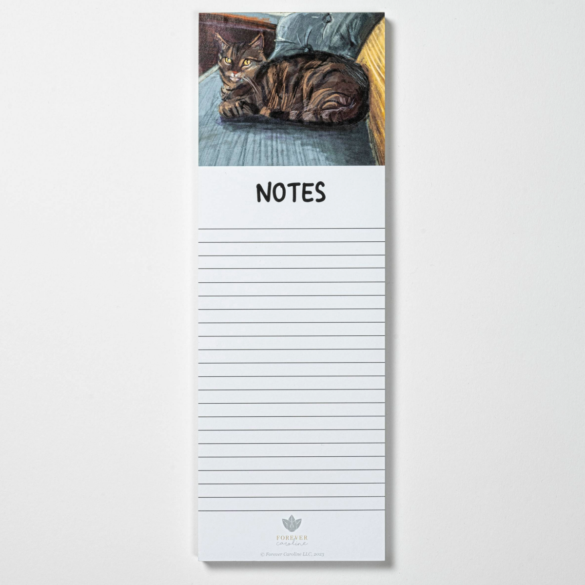 Cat on Sofa Magnetic Notepad | Cute Cat Art Fridge Tablet