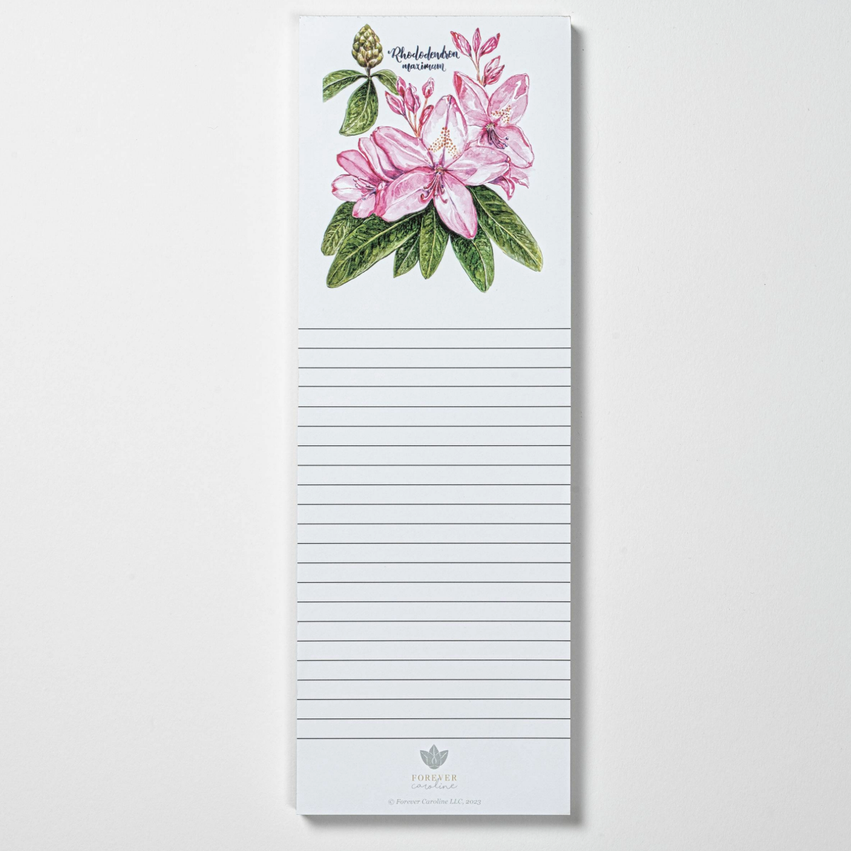 Botanical Rhododendron Magnetic Notepad and Market List