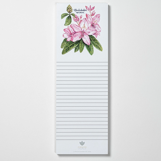 Botanical Rhododendron Magnetic Notepad and Market List