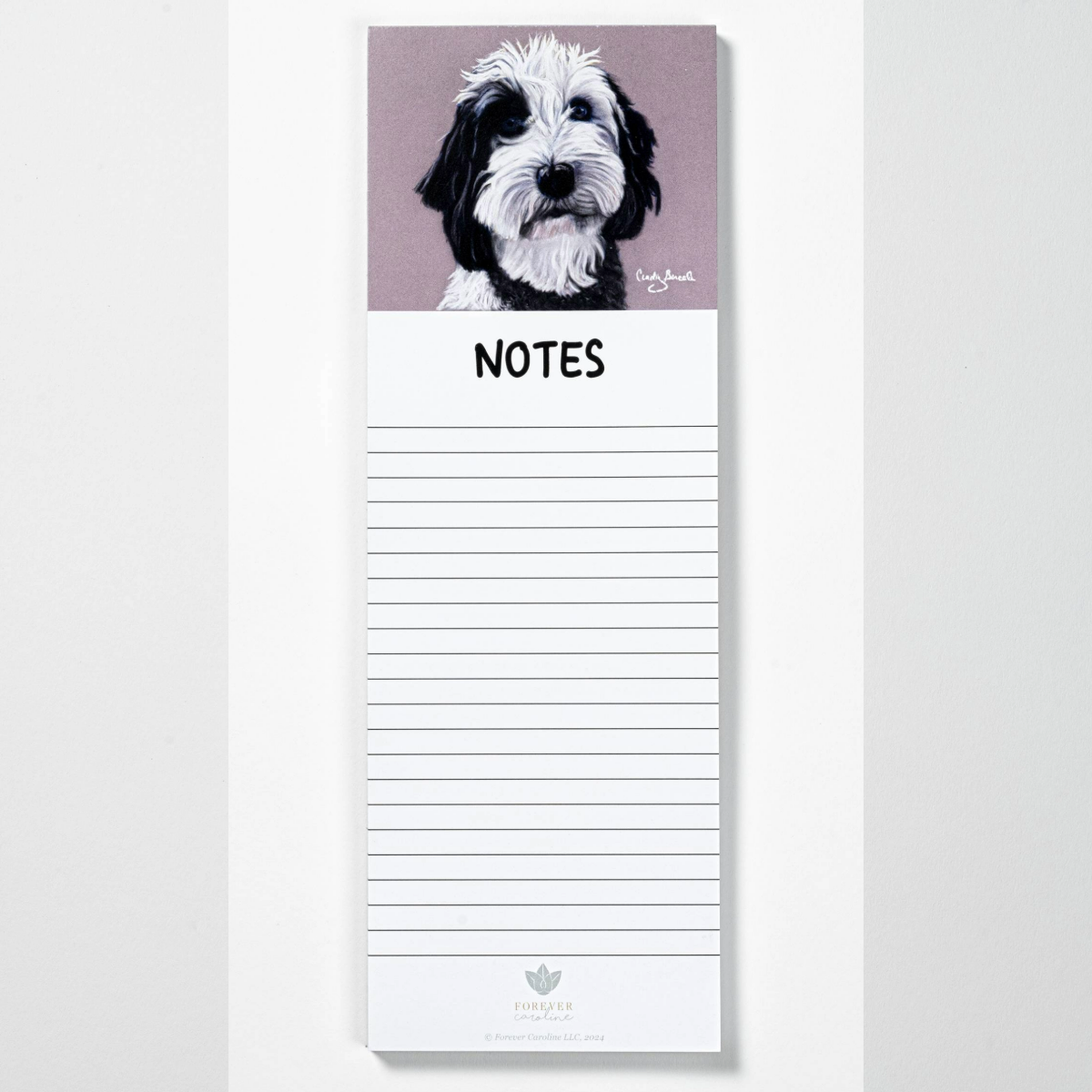 Magnetic Notepad w/ Doodle Dog Artwork | Cute Dog Memo Pad