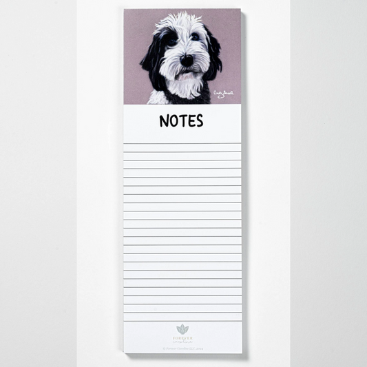 Magnetic Notepad w/ Doodle Dog Artwork | Cute Dog Memo Pad