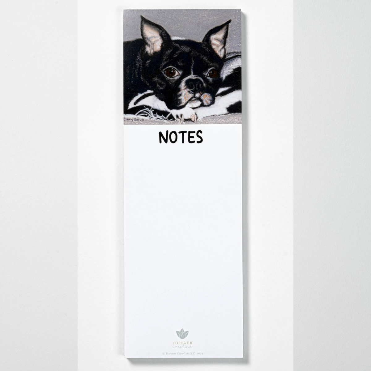 Magnetic Notepad w/ French Bulldog Art | Cute Dog Memo Pad
