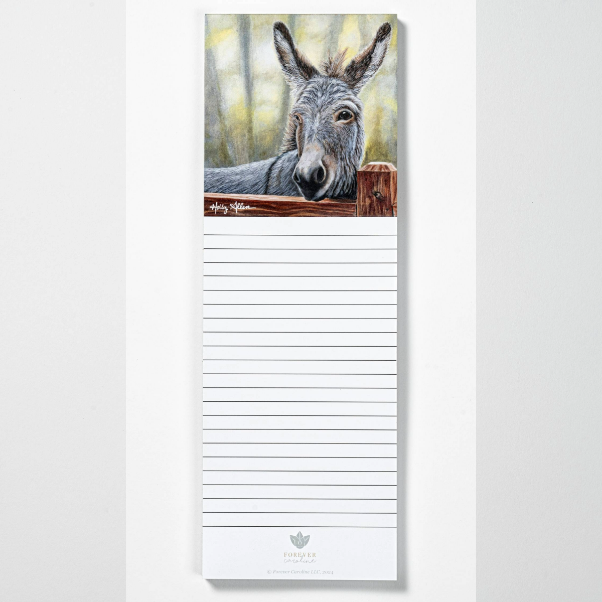 Magnetic Notepad w/ Donkey Artwork | Cute Donkey Memo Pad