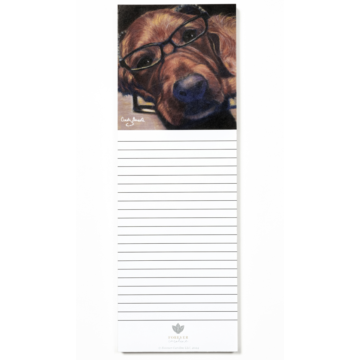 Magnetic Notepad w/ Golden Retriever Art | Cute Dog Memo Pad