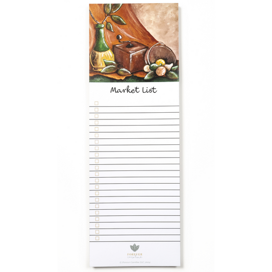 Magnetic Notepad w/ Vintage Coffee Grinder & Olives | Pretty Fall Market List