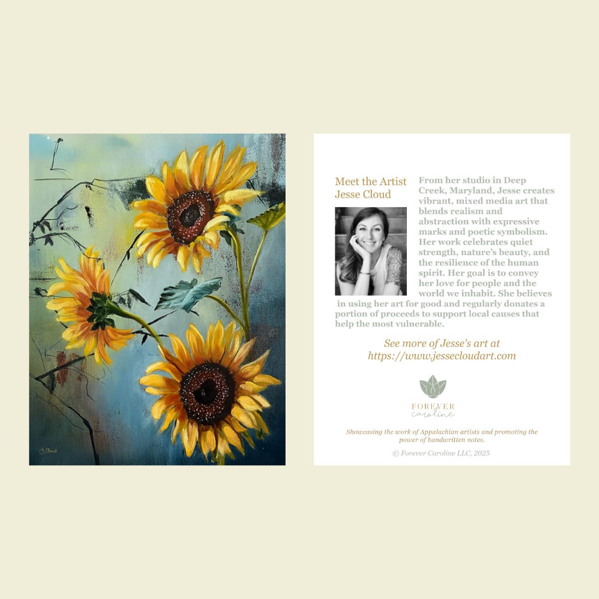 Poppies & Sunflowers All-Occasion Blank Notecard Set | 4 Card Set