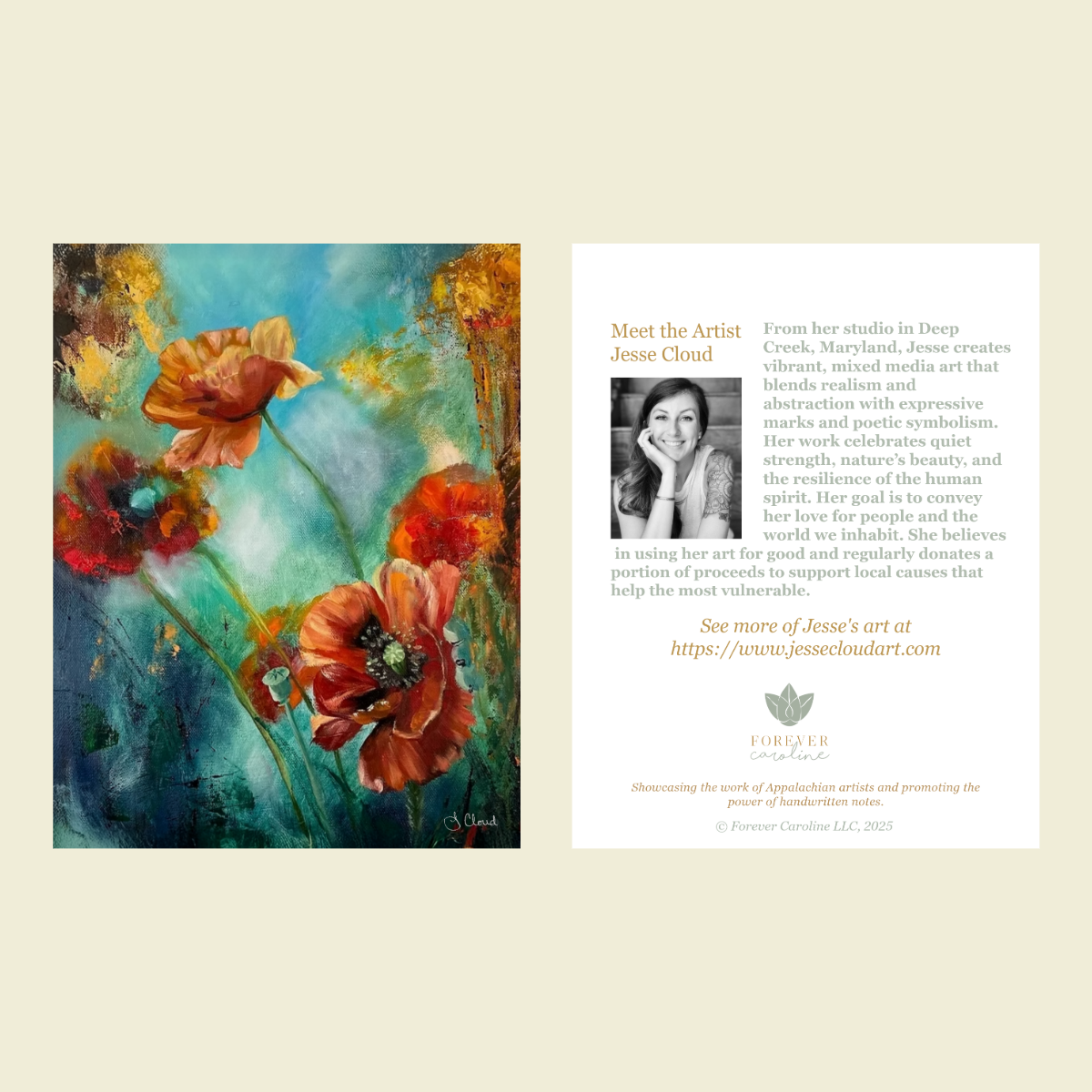Poppies & Sunflowers All-Occasion Blank Notecard Set | 4 Card Set