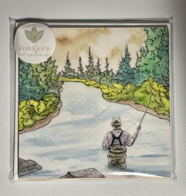 Fly Fishing All-Occasion Blank Notecard Set | 4 Card Set