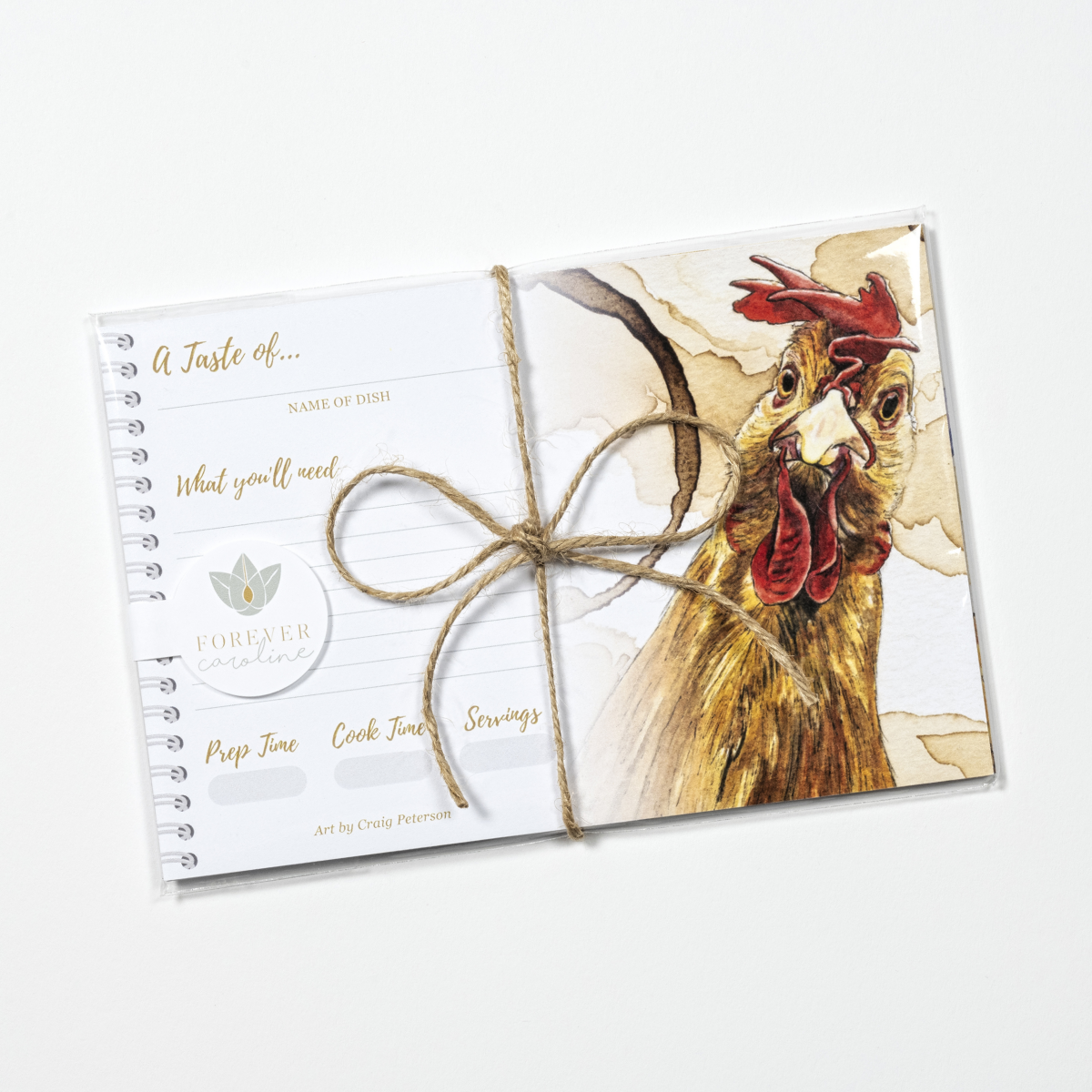 Recipe Cards Gift Set w/ Whimsical Chicken Art | 8 Cards