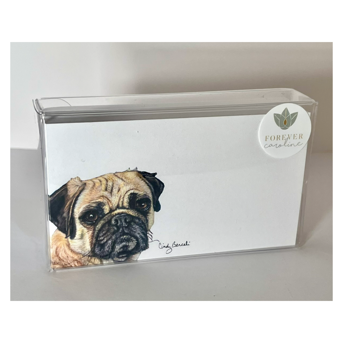 Pug Dog "Love Notes" Pack of 60 Tiny Cards