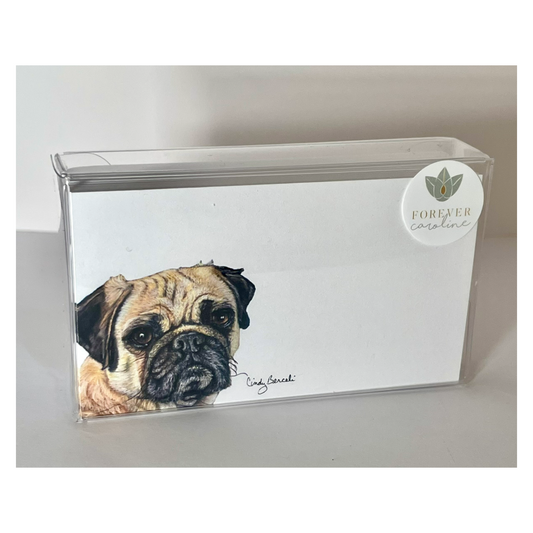Pug Dog "Love Notes" Pack of 60 Tiny Cards