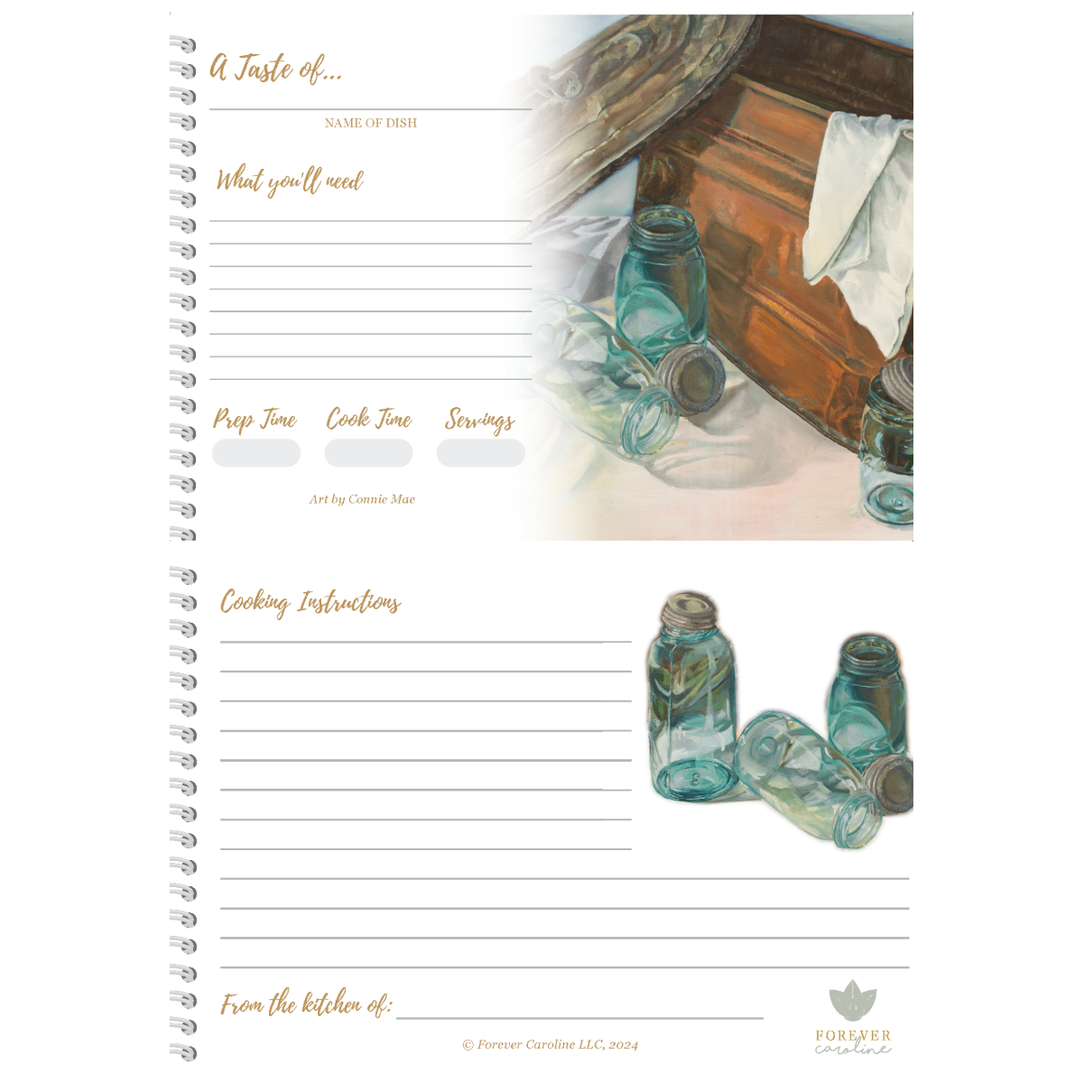 Recipe Cards Gift Set w/ Vintage Canning Artwork | 8 Cards