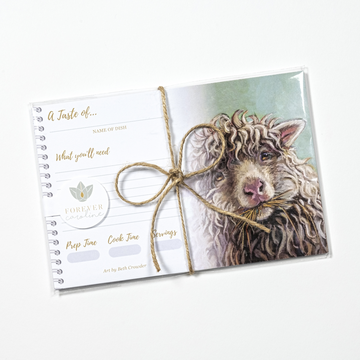 Recipe Cards Gift Set w/ Fluffy Sheep Artwork | 8 Cards